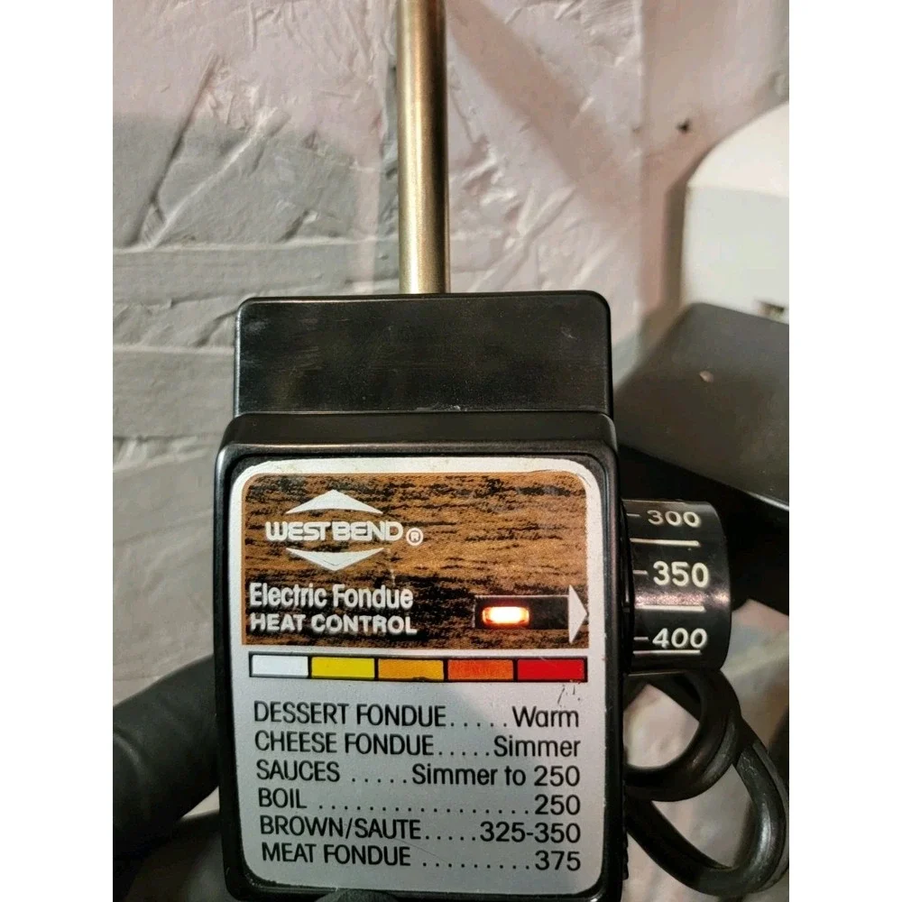 West Bend Electric‎ Power Cord Heat Control 1970's Fondue Pot Model #88502